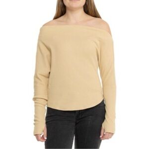 Free People Fuji Thermal Off-the-Shoulder Shirt - Long Sleeve Medium